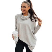 Gray Cowl Neck Shift Tunic Top - L thumbnail