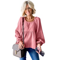 Azura Exchange Textured Bubble Sleeve Blouse - M thumbnail
