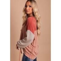 Azura Exchange Long Sleeve Ribbed Loose Top - M thumbnail