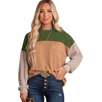 Azura Exchange Color Block Ribbed Long Sleeve Top - XL thumbnail