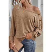 Azura Exchange Button Decor Dolman Sleeve Top - XL thumbnail
