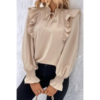 Azura Exchange Ruffled Bubble Sleeve Blouse - L thumbnail