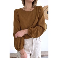 Azura Exchange Textured Puff Sleeve Top - S thumbnail