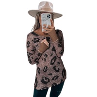 Brown Leopard Spling Thumbhole Long Sleeve Top - M thumbnail