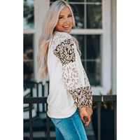 Azura Exchange Leopard Print Bubble Sleeve Top - S thumbnail