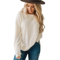 Beige Solid Textured Thumbhole Sleeve Top - S thumbnail