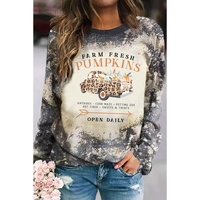 Azura Exchange Graphic Bleached Top with  Farm Fresh Pumpkins - S thumbnail