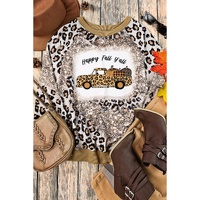 Azura Exchange Leopard Tie Dyed Pumpkin Truck Graphic Top - L thumbnail