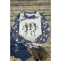 Azura Exchange Dancing Skeleton Tie Dye Long Sleeve Top - M thumbnail