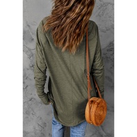 Green Halloween BOO Print Long Sleeve Graphic T Shirt - S thumbnail