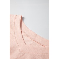 Pink Flower Patchwork Exposed Seam Oversized High Low Top - L thumbnail