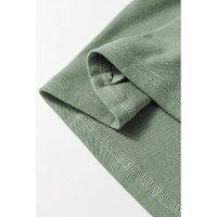 Grass Green Seam Detail Lace Contrast Cuffs Raglan Sleeve Top - L thumbnail