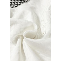 Azura Exchange White Geometric Textured Short Sleeve Frilly V Neck Blouse - L thumbnail