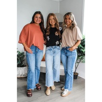Goat Half Lantern Sleeve Solid Colour Pullover Top - L thumbnail