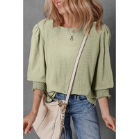 Laurel Green Textured Round Neck Half Sleeve Blouse - 2XL thumbnail