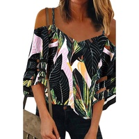 Azura Exchange Cold Shoulder Blouse - 2XL thumbnail