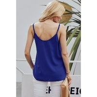 Azura Exchange Blue Spaghetti Strap Buttoned Tank Top - XL thumbnail