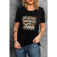 Azura Exchange Leopard Letter Print Crewneck Graphic Tee - L thumbnail