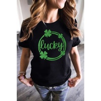 Azura Exchange Sequin Lucky Clover Print T-shirt - L thumbnail
