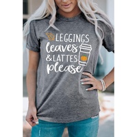 Azura Exchange Leaves and Lattes Please Graphic Tee - L thumbnail