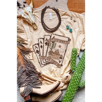 Azura Exchange Western Poker Cards Graphic Print T-Shirt - M thumbnail