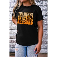Azura Exchange Thankful Grateful Blessed Graphic Tee - S thumbnail