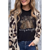 Azura Exchange Leopard Christmas Tree Graphic Print T-Shirt - XL thumbnail