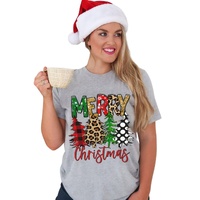Azura Exchange Christmas Tree Pattern Crew Neck Graphic Tee - S thumbnail