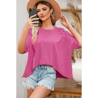 Azura Exchange Bleached Distressed Short Sleeve Top - L thumbnail