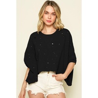 Azura Exchange Bleached Distressed Asymmetric Hem Tee - M thumbnail