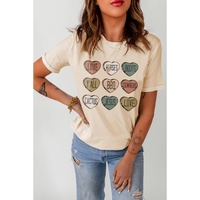 Azura Exchange Heart Shaped Letters Print Crewneck Graphic Tee - L thumbnail