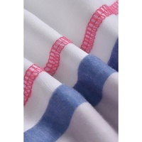 Azura Exchange Patchwork V Neck T-Shirt with Stripe Detail - S thumbnail