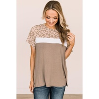 Azura Exchange Leopard Color Block T-Shirt - L thumbnail