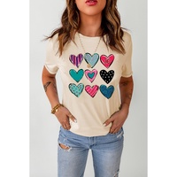 Azura Exchange Valentines Multi Pattern Heart Print T-Shirt - M thumbnail