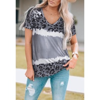 Azura Exchange Leopard Patchwork Short Sleeve Top - L thumbnail