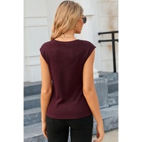 Azura Exchange Cutout Cap Sleeve T Shirt - L thumbnail