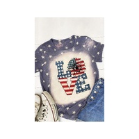 Azura Exchange Allover Bleached LOVE Sunflower Flag Graphic Tee - L thumbnail