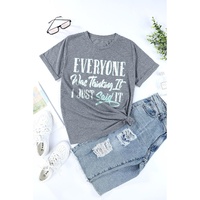 Gray EVERYONE Was Thinking It Graphic Tee - L thumbnail
