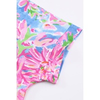 Azura Exchange Loose Fit Floral Print V Neck T Shirt - M thumbnail
