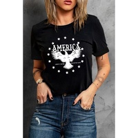 Black AMERICA Eagle Star Graphic T Shirt - 2XL thumbnail