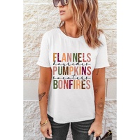 White FLANNELS PUMPKINS BONFIRES Crewneck Graphic Tee - XL thumbnail