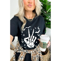 Azura Exchange Halloween Bat & Skeleton Hand Graphic Tee - S thumbnail