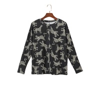 Black Lively Cheetah Print Long Sleeve Top - XL thumbnail