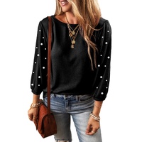 Black Pearl Decor 3/4 Sleeve Crew Neck T Shirt - S thumbnail