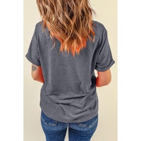 Gray Casual Plain Crew Neck Tee - XL thumbnail