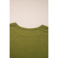 Fern Green Faux Two Piece Floral Long Sleeve Patchwork Tee - L thumbnail