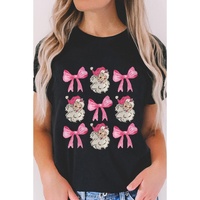 Black Santa Claus Bow Knot Christmas Graphic T Shirt - 2XL thumbnail