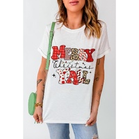 White MERRY Christmas YAll Graphic Crewneck T Shirt - M thumbnail