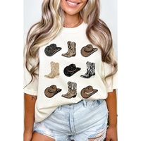 White Cowboys Boots Western Fashion Print T Shirt - XL thumbnail
