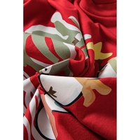Red Christmas Tree Snowman Printed Crewneck T Shirt - S thumbnail